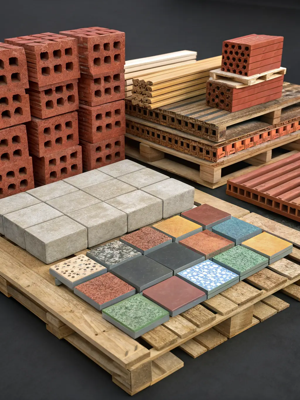 A close-up shot of various material samples, including wood, stone, and metal, used in the design and construction of homes in Brian Head.